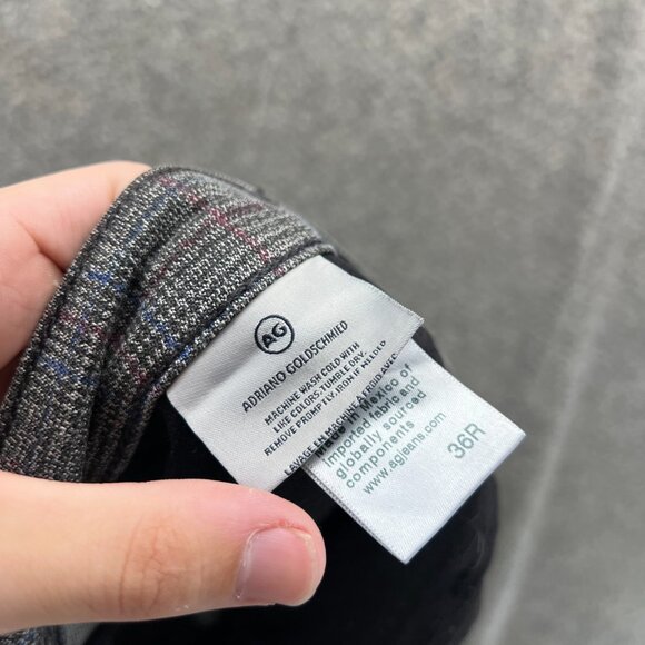 Adriano Goldschmied Dress Pants Mens 36R Gray Houndstooth South Gate Check - Picture 12 of 14